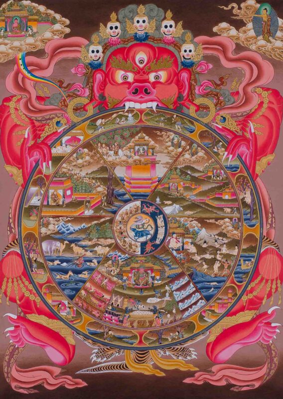 symbole bouddhiste roue de samsara