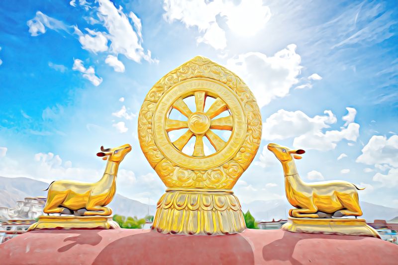symbole roue de dharma bouddhiste